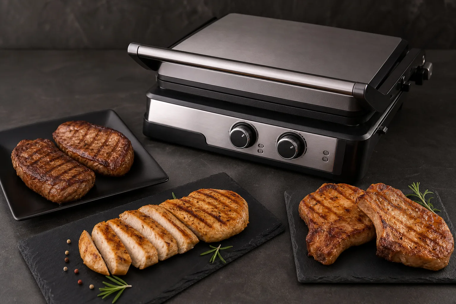 Kontaktgrill Fleischrezepte: Steaks, Haehnchen und Schwein