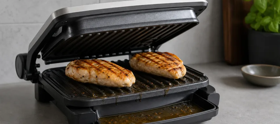 Fettarmes Grillen mit dem Kontaktgrill: So reduzierst du ueberschuessiges Oel
