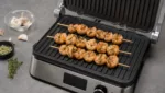 Kontaktgrill Garnelen-Spiesse mit Knoblauch